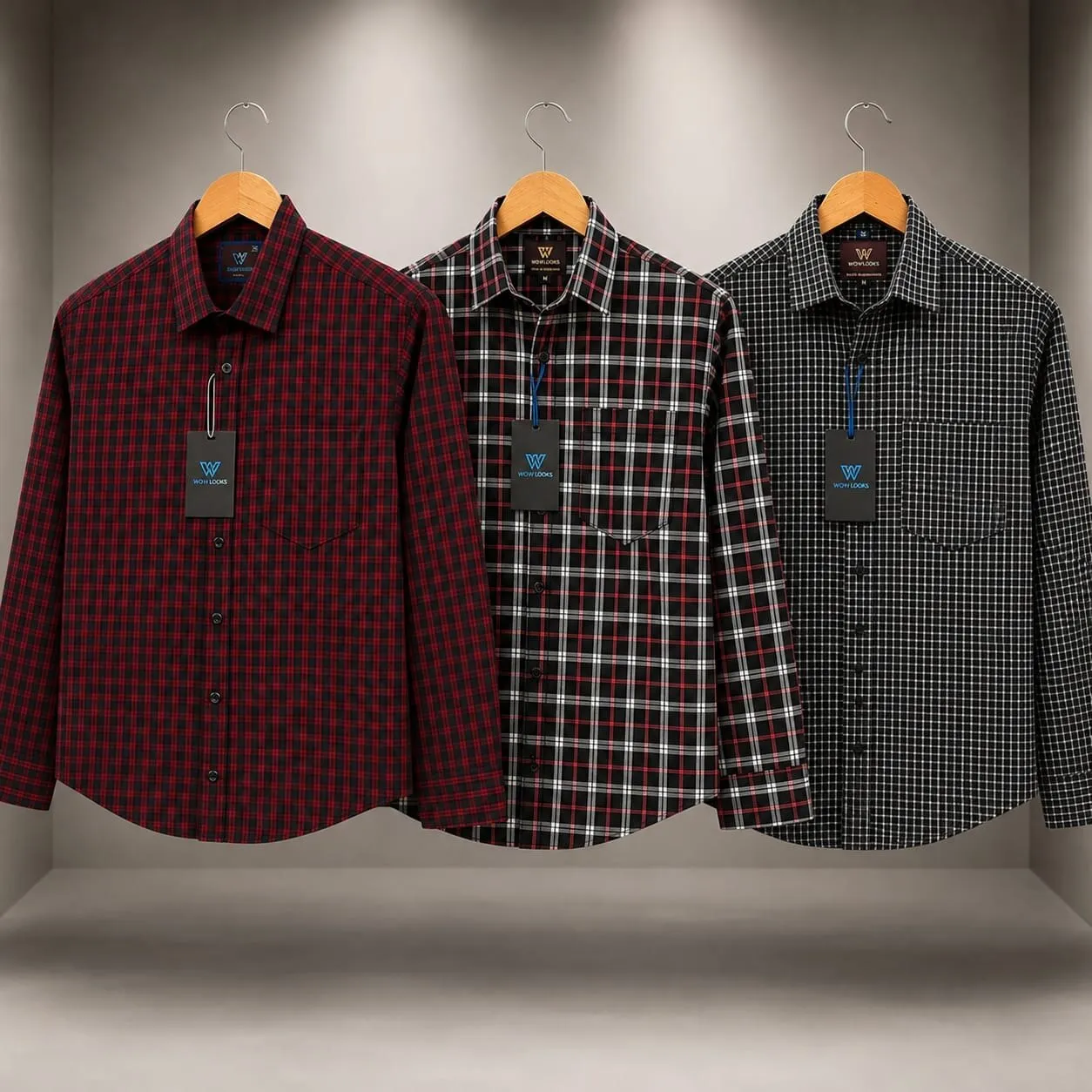 Premium Garments Check Shirt-3 Ps Combo